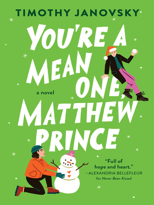 Book cover for You're a Mean One, Matthew Prince by Timothy Janovsky